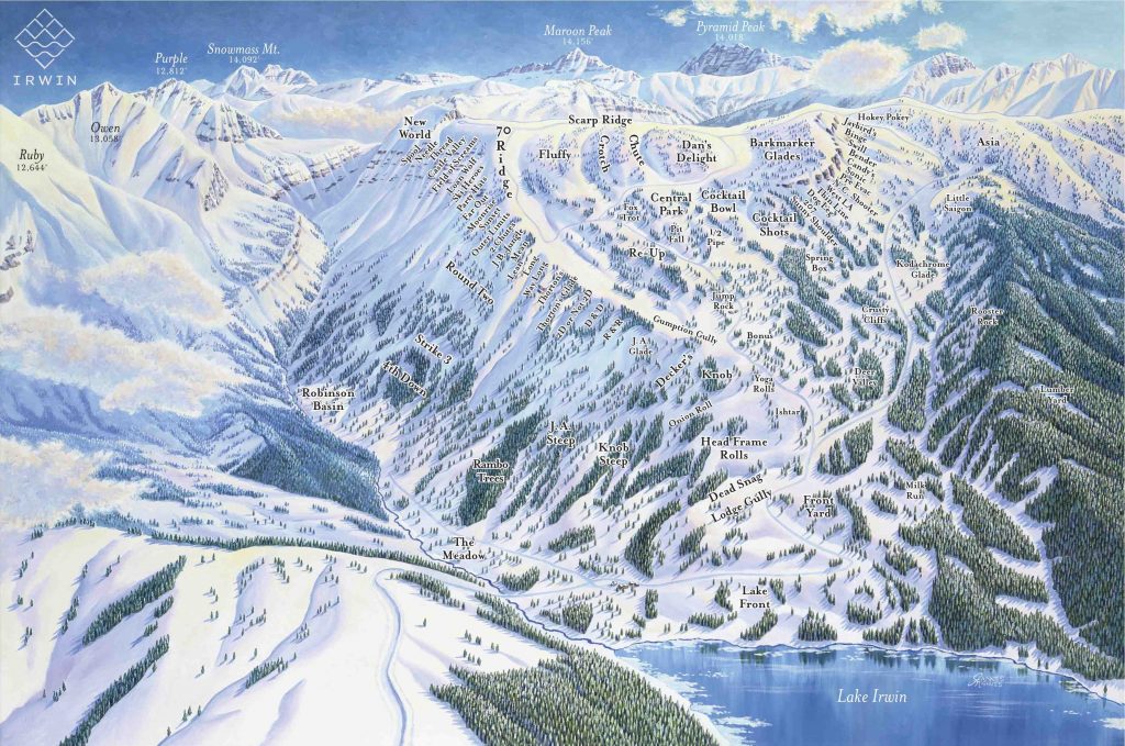 Irwin Cat Skiing Trail Map